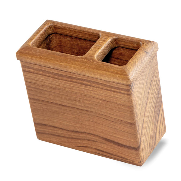 Traditional Solid Teak Rectangular Toothbrush Holder