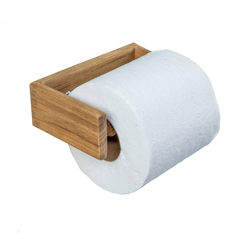 Traditional Solid Teak Wall Mount Toilet Paper Holder