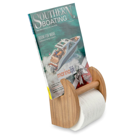 Traditional Solid Teak Magazine and Toilet Paper Holder