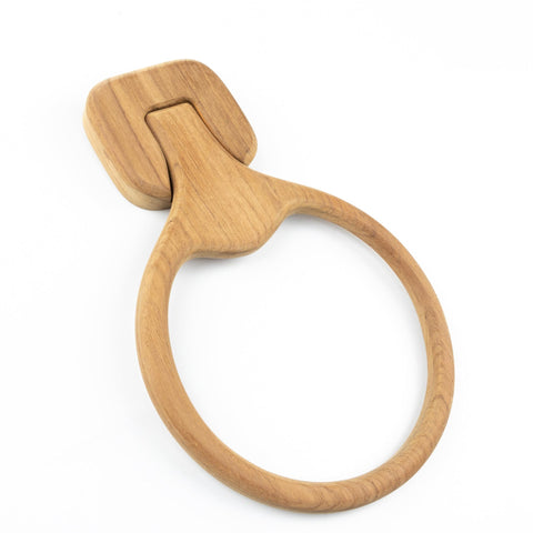 Traditional Solid Teak Wall Mount Towel Ring