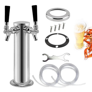 Modern Dual Faucet Stainless Steel Beer Dispenser