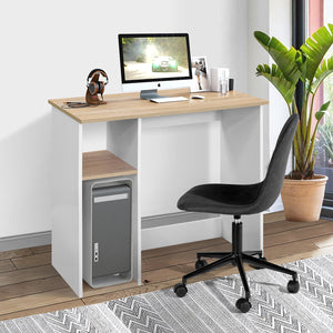 Modern White and Natural Wooden Computer Desk