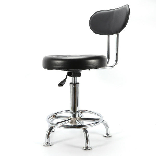 Modern Adjustable Black Faux Leather Swivel Bar Chair