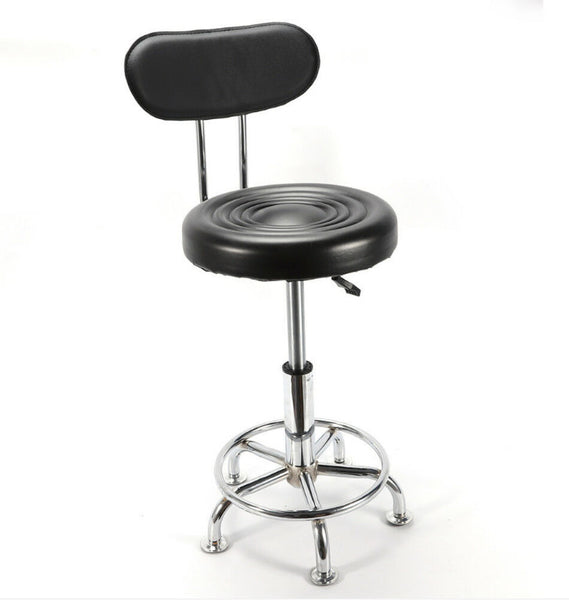 Modern Adjustable Black Faux Leather Swivel Bar Chair