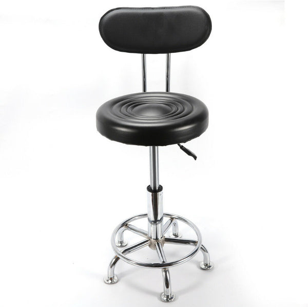 Modern Adjustable Black Faux Leather Swivel Bar Chair