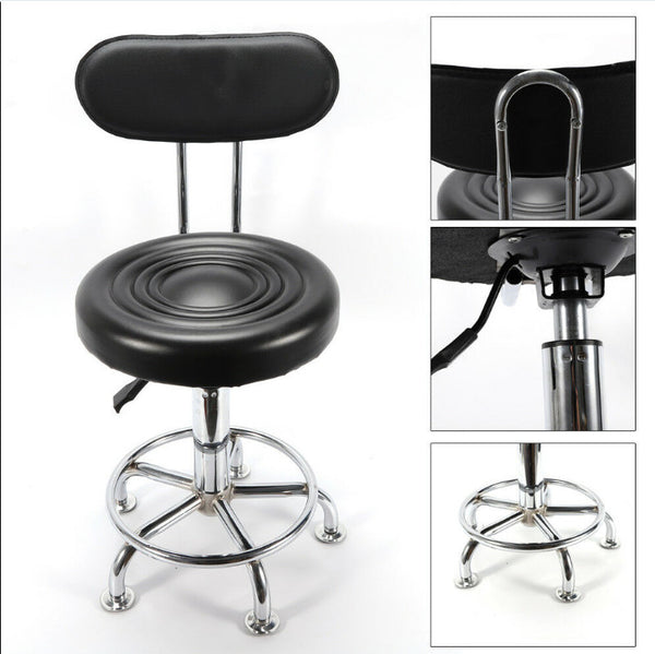 Modern Adjustable Black Faux Leather Swivel Bar Chair