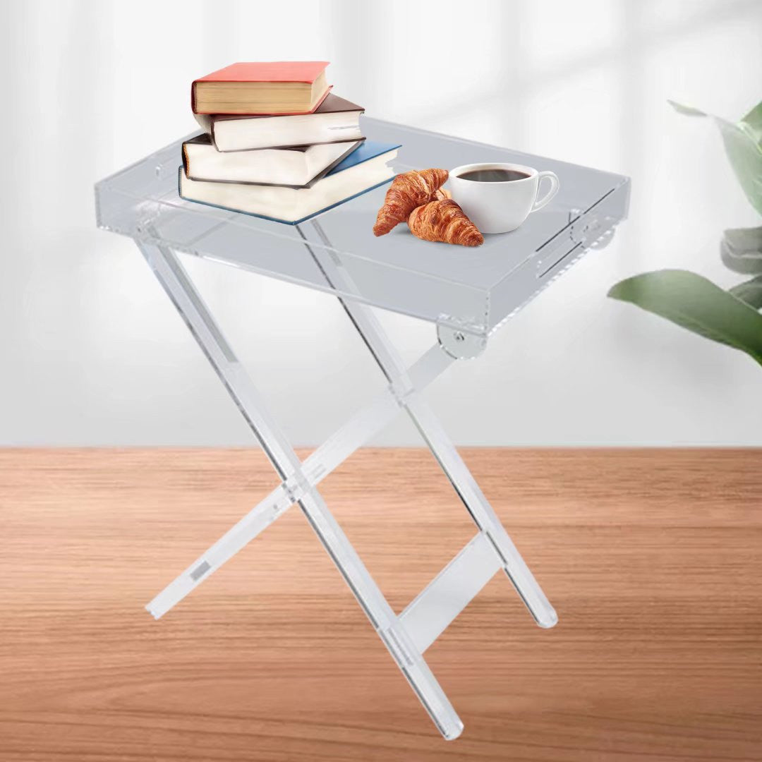 Fancy Glam Clear Acrylic Folding TV Table