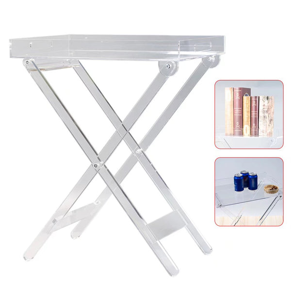 Fancy Glam Clear Acrylic Folding TV Table