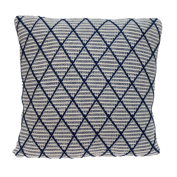 Parkland Collection Grove Transitional Blue Argyle Throw Pillow