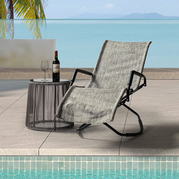 Charcoal Outdoor Reclining Chaise Lounge