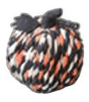 9" Orange Black and White Twisted Burlap Rope Pumpkin Sculpture