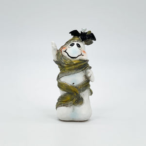 6" Mummy Ghost with Black Bat Sculpture