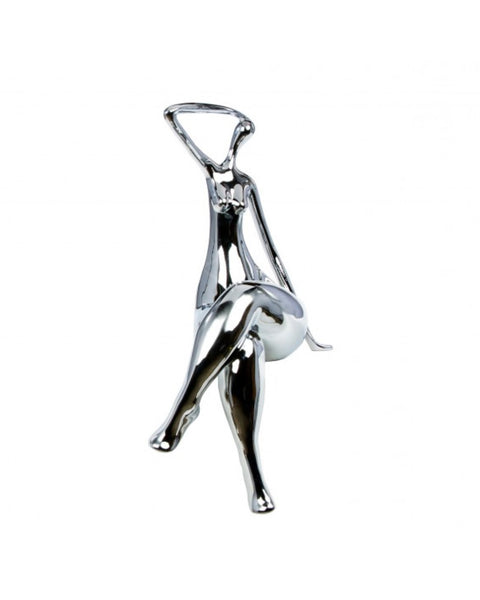 Silver Women Posing Sculpture