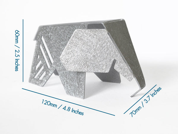 Aluminum 5" Elephant Origami Geometric Sculpture