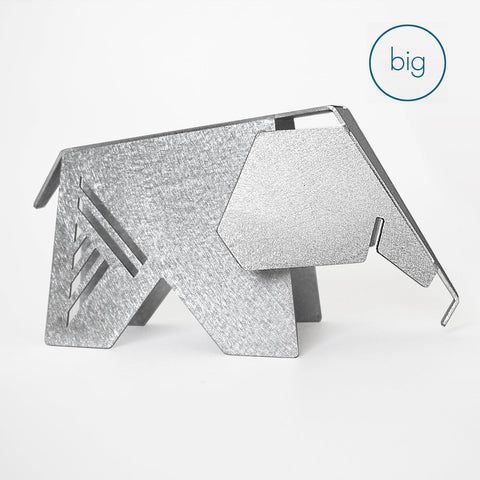 Aluminum 6" Elephant Origami Geometric Sculpture