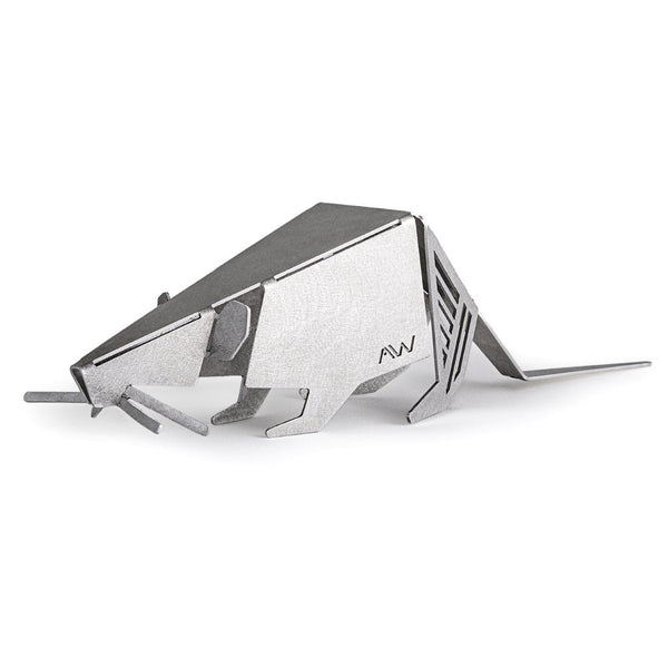 Aluminum 5" Medium Rat Origami Geometric Sculpture