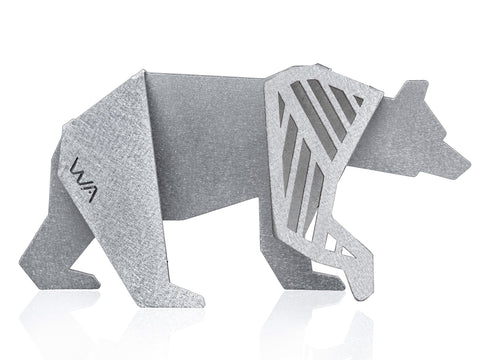 Aluminum 5" Medium Bear Origami Geometric Sculpture