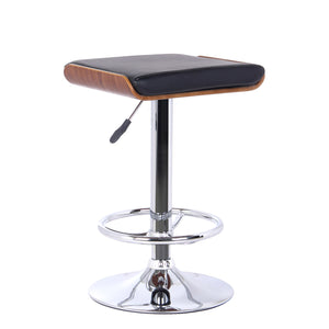 26" Black Faux Leather Chrome Finished Bar Stool